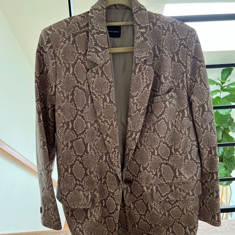 Leather Snake printed blazer, worn once - Picture 2 of 3